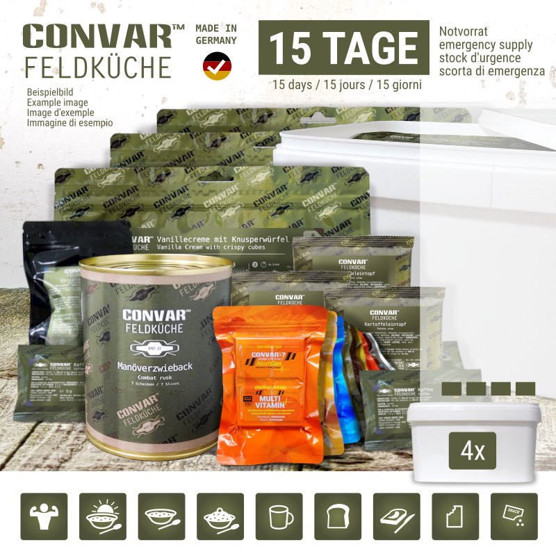 CONVAR™ Feldküche — 15-dnevni paket za nužne zalihe